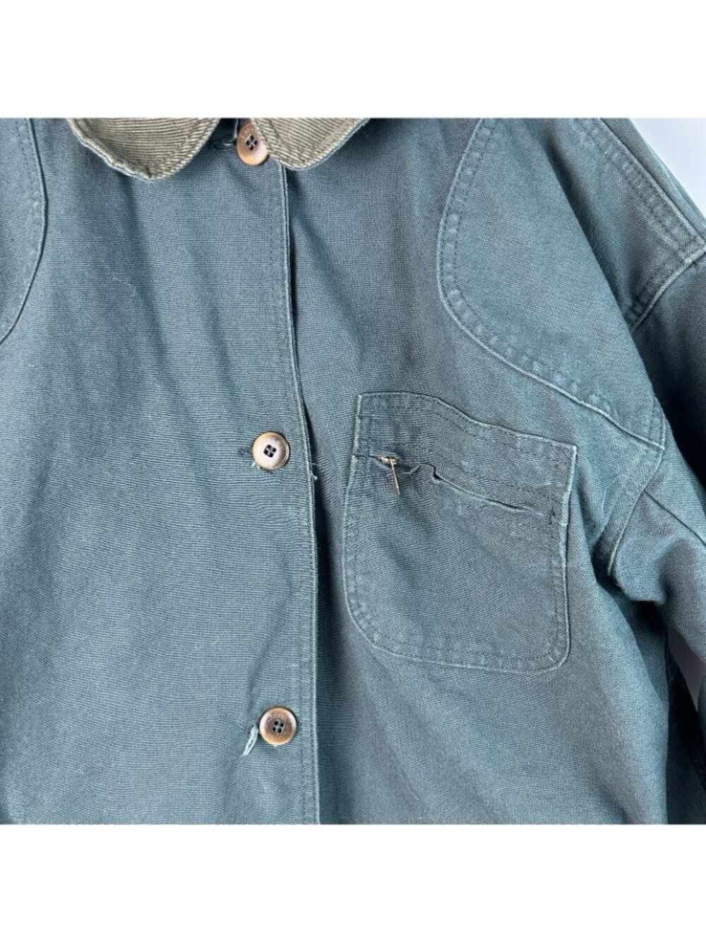 90’s Vtg LL Bean Women’s XL Chore Barn Coat Jacket Lined Rare Green - Picture 2 of 16